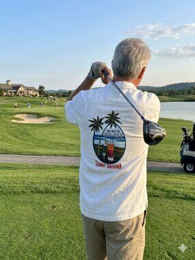 Tommy Bahama Meet Me at the 19th Hole Embroidered Silk Camp Shirt XXL